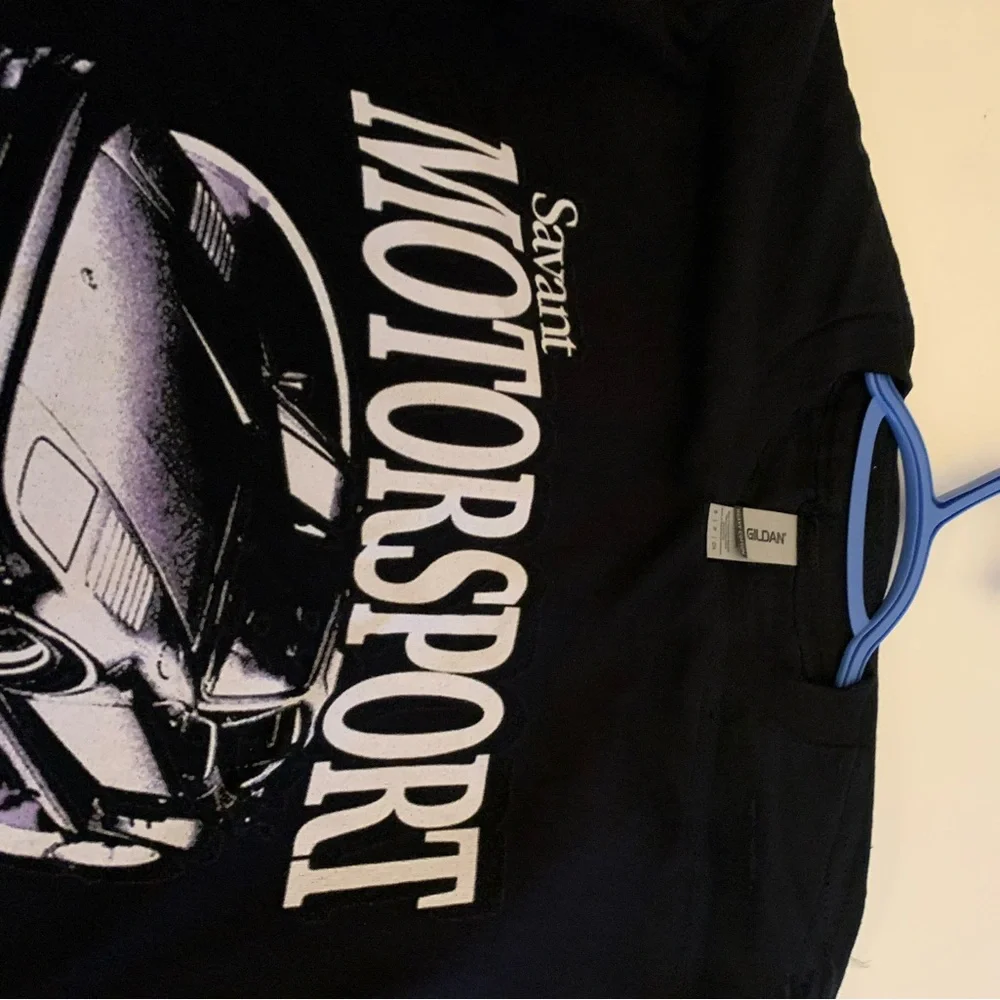 Gildan Black Motorsport Kids T-Shirt - Picture 4 of 6